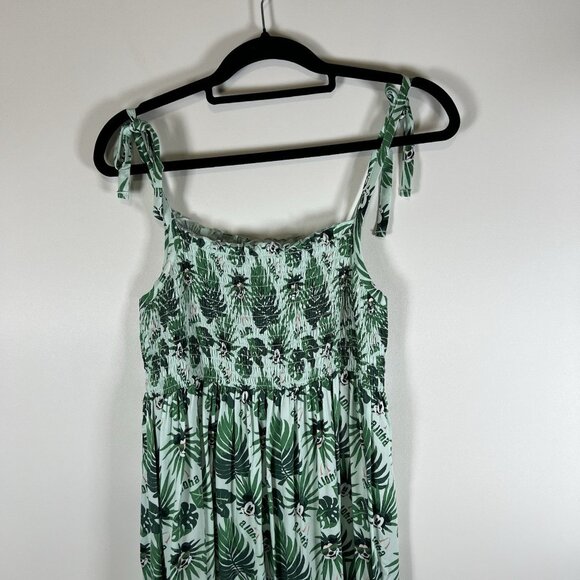 Aulani Dress Womens Small Green‎ White Hawaiian Strappy Maxi Dress Disney NWT - Picture 5 of 9